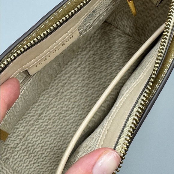 Tory Burch Gold Top Handle Tote With Strap - Picture 13 of 13